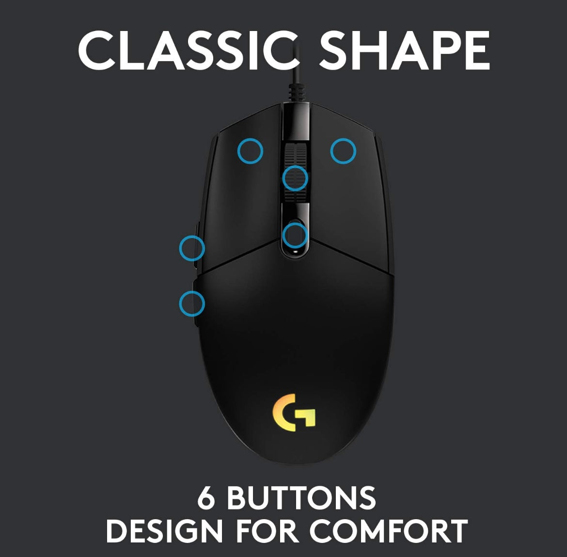 Logitech G102 Mouse USB Wired Gaming Mouse 8000 DPI Rainbow Optical Effect Screen For PC/Mac Computer and Laptop
