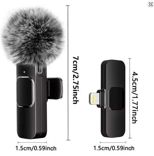 NEW Wireless Lavalier Microphone Audio Video Recording Mini Mic For iPhone Android Laptop Live Gaming Mobile Phone Microphone