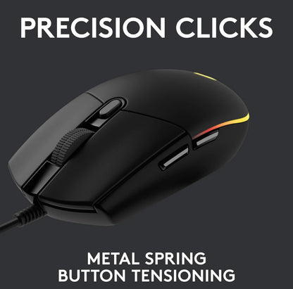 Logitech G102 Mouse USB Wired Gaming Mouse 8000 DPI Rainbow Optical Effect Screen For PC/Mac Computer and Laptop