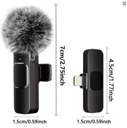 NEW Wireless Lavalier Microphone Audio Video Recording Mini Mic For iPhone Android Laptop Live Gaming Mobile Phone Microphone