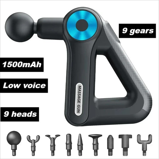 9 Heads 9 Gears Professional Total Fitness Massage Gun Small Golden Triangle Long Standby Massage Gun
